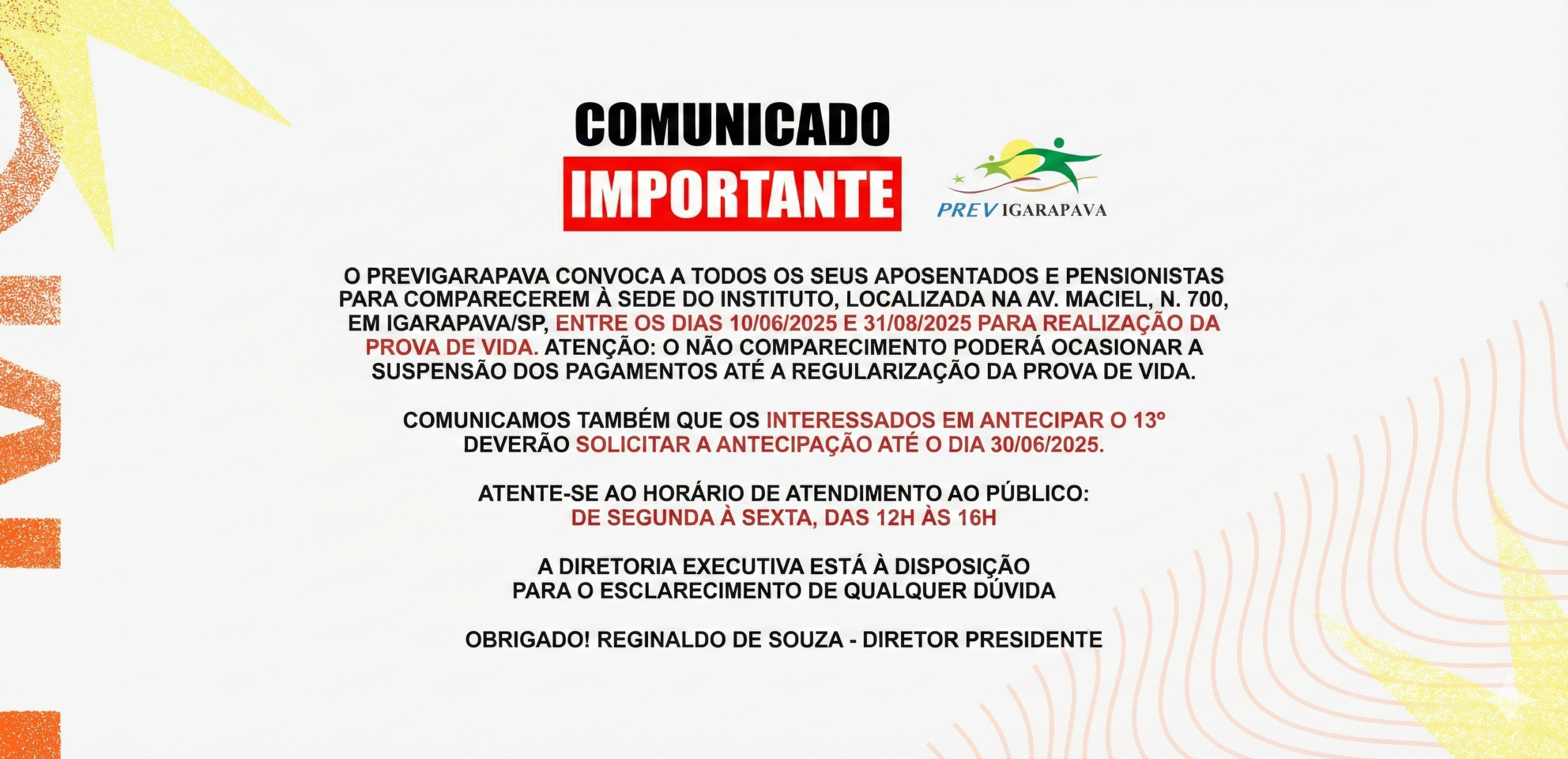 Comunicado PREV Igarapava